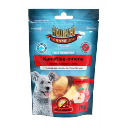 HAU-HAU Лакомство для собак Куриное филе с яблоком 2в1 Champion Chicken Fillet-Apple