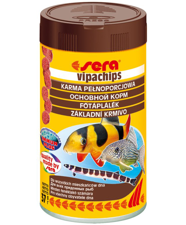 Sera Vipachips чипсы для донных рыб с водорослью спирулина