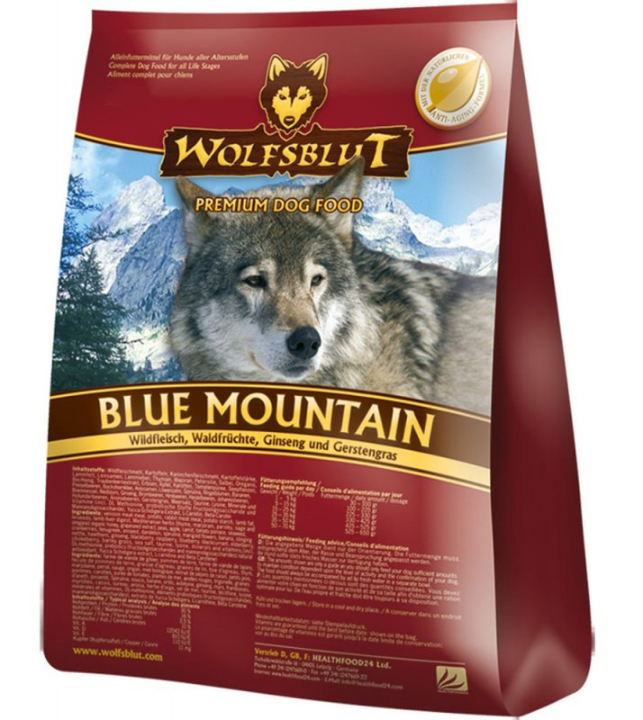 Wolfsblut BLUE MOUNTAIN корм для собак Оленина, кролик, ягоды, травы