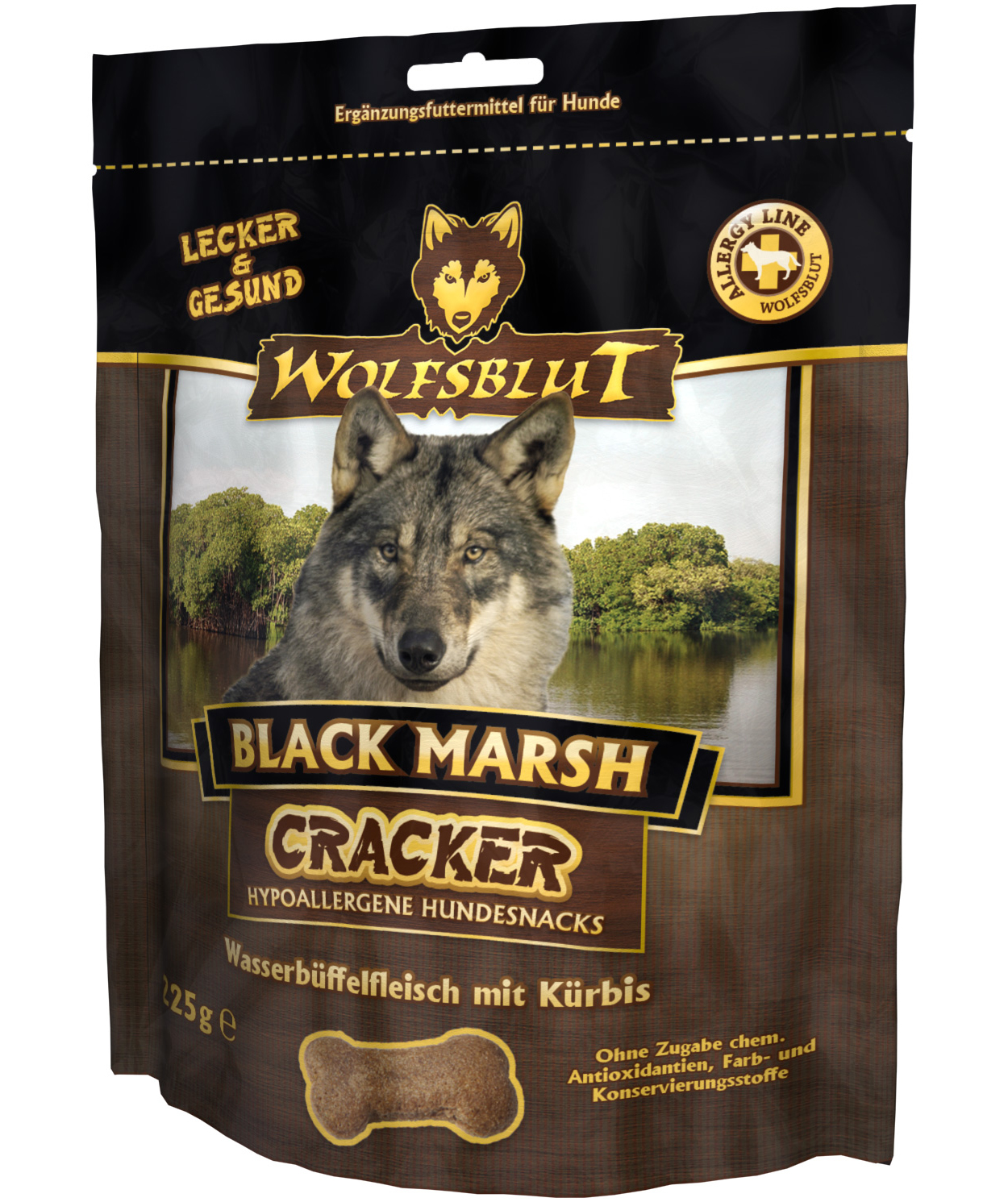 Wolfsblut BLACK MARSH Крекеры для собак Буйвол и тыква 225гр
