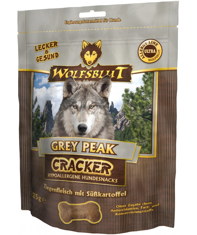 Wolfsblut GREY PEAK Крекеры для собак Бурская коза и батат 225гр