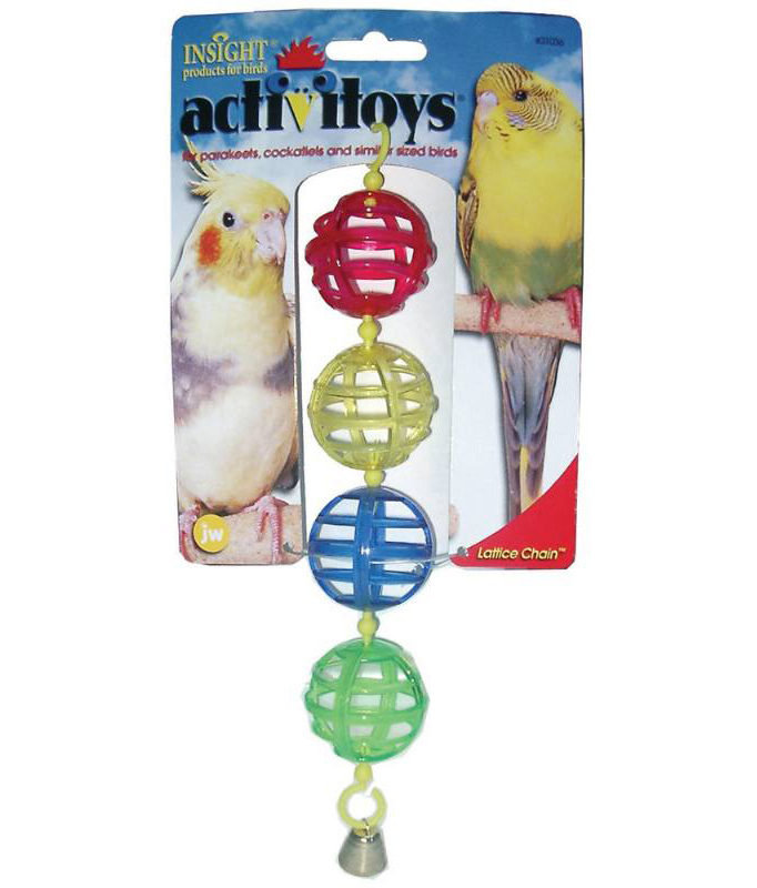 JW31036 Activitoys Lattice Chain Игрушка для птиц Цепочка из решетчатых шариков с колокольчиком пластик