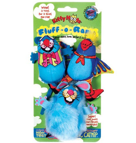 Fat Cat Fluff-o-Rama Три мягкие зверушки игрушка для кошек 3шт MK610138