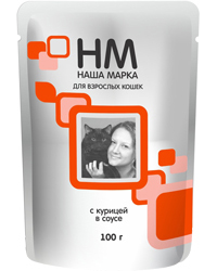 Наша Марка консервы для кошек с курицей в соусе 100г пауч
