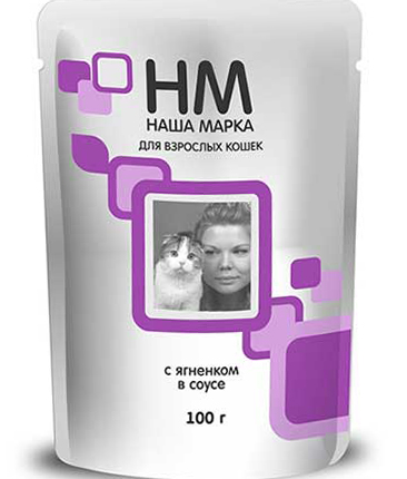 Наша Марка консервы для кошек с ягненком в соусе 100г пауч