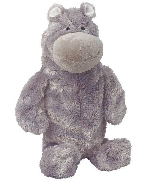 Doggles Мягкая игрушка Plush Bottle Plush Bottle Гиппопотам под пласт.бутылку, серый 50см с 1 пищалкой арт 9098