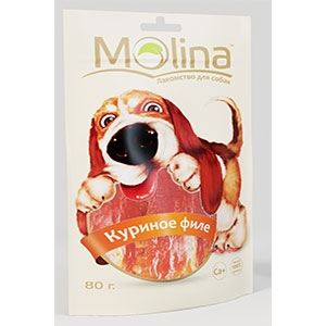 Molina лакомства для собак "Куриное филе" 80 г