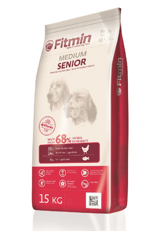 FITMIN Сухой корм для пожилых собак средних пород старше 9 лет с птицей Medium Senior