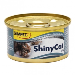 Shiny Cat консервы с тунцом креветкам и солодом