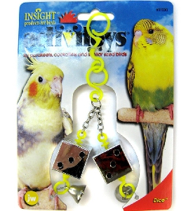 JW31030 Dice Toy Игрушка для птиц Кубики зеркальные с колокольчиками пластик JW31030 Dice Toy Игрушка для птиц Кубики зеркальные с колокольчиками пластик