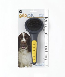 JW65010 Grip Soft Slicker Brush Small Щетка-пуходерка для собак жесткая маленькая, фото №2