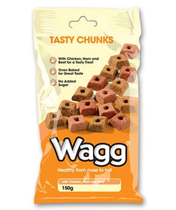 Wagg TASTY CHUNCKS лакомство для собак курица/ветчина/говядина 150гр