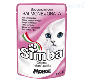 Simba Cat Pouch паучи для кошек лосось с камбалой 100 г