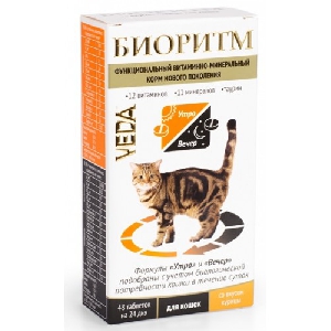 Биоритм витамины и минералы для кошек 48 таблеток, фото №2