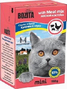 Mini Кусочки в соусе для кошек с мяcным коктейлем