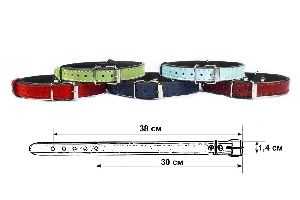 Ошейник "Лаковая кожа", 32-38 х 1,5см