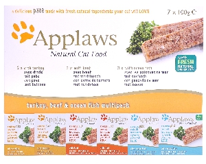 Applaws Набор для кошек "Индейка, говядина, океаническая рыба", 7 шт. х 100г, фото №2