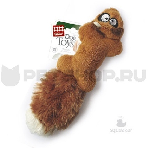 Игрушка для собак "Белка с 2-мя пищалками" (тело твердое, без набивки)