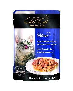 Edel Cat Паучи Кусочки в желе с лососем и форелью