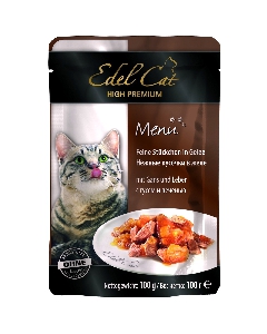 Edel Cat Паучи Кусочки в желе с гусем и печенью