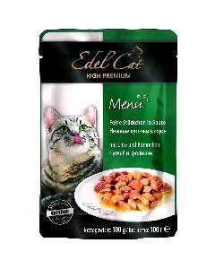 Edel Cat Паучи Кусочки в желе с уткой и кроликом
