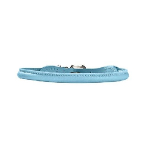 Hunter ошейник Round & Soft 32 (24-27 см) кожа голубой