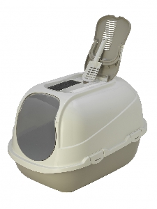 Туалет-домик Mega Comfy с совком и угольным фильтром, 65,7x49,3х47, теплый серый