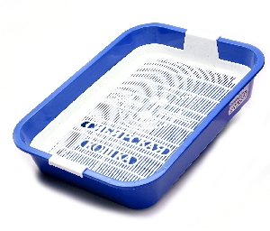 Туалет "Премиум" для кошек с сеткой и высокими ножками, 37x27x7 см, фото №2