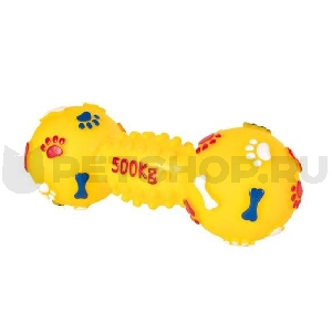 Игрушка д/собак гантеля средняя "500 кг", винил 19 см