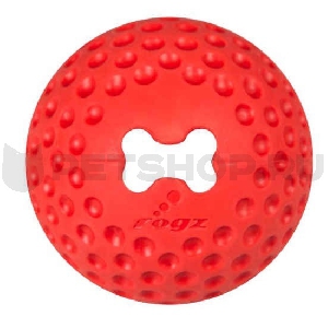 Мяч из литой резины с отверстием для GUMZ, красный