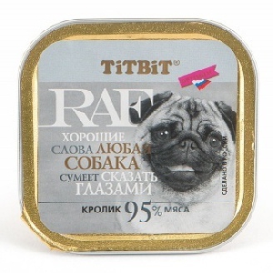 Паштет для собак RAF с кроликом