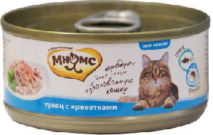 Мнямс консервы для кошек Тунец с креветками в нежном желе 70 г