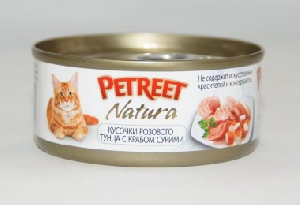Petreet консервы для кошек кусочки розового тунца с крабом сурими 70 г