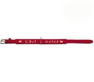 Hunter ошейник Edelweiss 65 (51-58,5 см) фетр/кожа красный