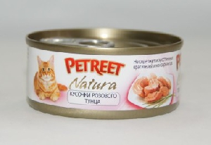 Petreet консервы для кошек кусочки розового тунца 70 г