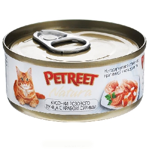 PETREET NATURA кусочки розового тунца с крабом сурими 70гр
