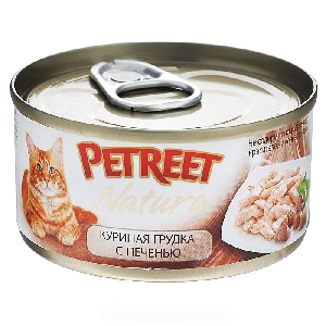 PETREET NATURA куриные грудки с печенью 70гр