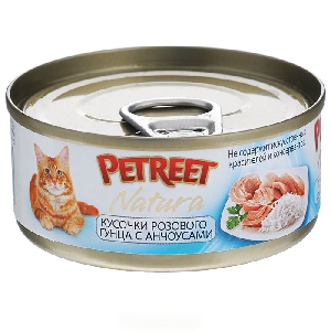 PETREET NATURA кусочки розового тунца с анчоусами 70гр