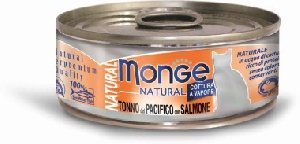 Monge Cat Natural консервы для кошек тихоокеанский тунец с лососем 80г