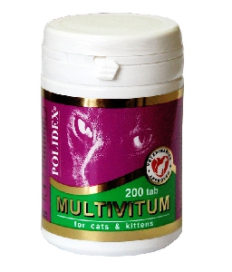 POLIDEX Multivitum для кошек и котят 200 таблеток