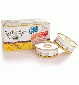 Schesir 6 штук по 50 г консервы для кошек с цыпленком и рисом