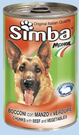 Simba Dog консервы для собак кусочки говядина с овощами 1230г