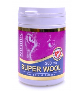 POLIDEX Super wool для кошек и котят 200 таблеток