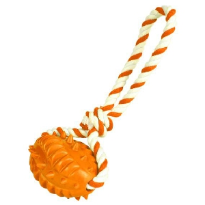 Мяч-регби рифленый на веревке, фото №3