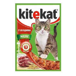 Kitekat паучи для кошек с говядиной и морковью в желе