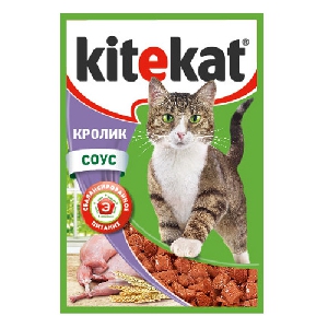 Kitekat паучи для кошек в соусе с кроликом
