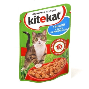 Kitekat паучи для кошек в соусе с рыбой