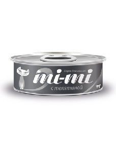 Mi-Mi консервы для кошек и котят с телятиной в желе 80 гр