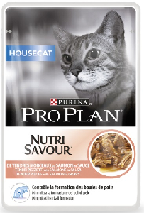 Purina Pro Plan кусочки в соусе для домашних кошек, с лососем, House Cat