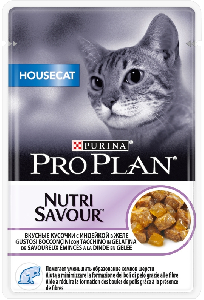 Purina Pro Plan кусочки в желе для домашних кошек с индейкой, Нouse cat